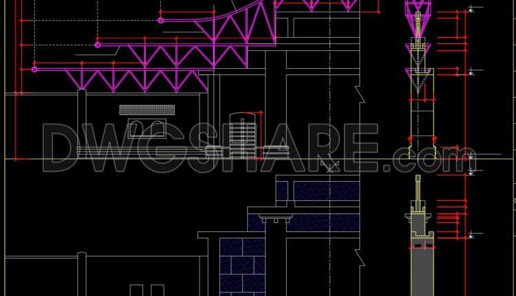 115.Gate and Fence DWG With Detailing For Free Download