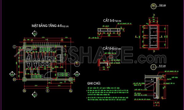 128.WC Layout Plan details AutoCAD drawing download