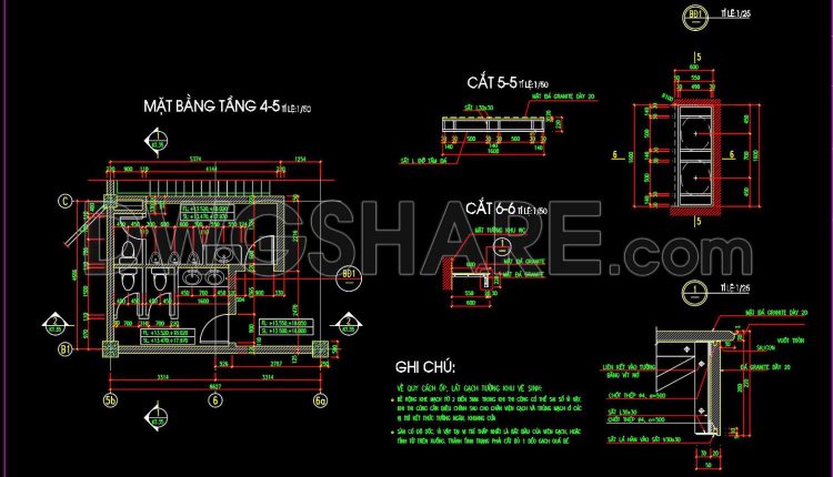128.WC Layout Plan details AutoCAD drawing download