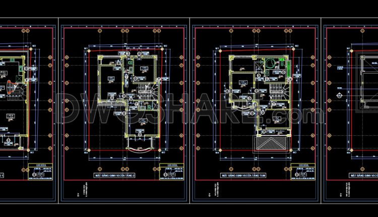 132.Autocad House Plan Free DWG Drawing Download 11.6m x 16m