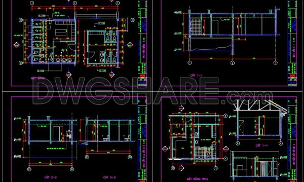 132.WC Layout Plan and elevations details AutoCAD drawing download