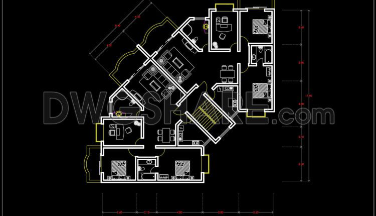 138.Apartment Plan AutoCAD File Free Download