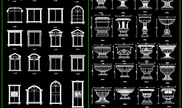 141.Arch Window CAD Blocks Elevation Design Free Download