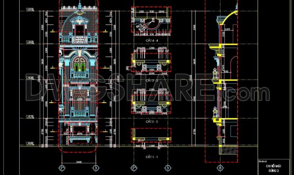 3 years ago
                

                
             1,720152.Detailed AutoCAD drawings of vertical facades in classical architecture