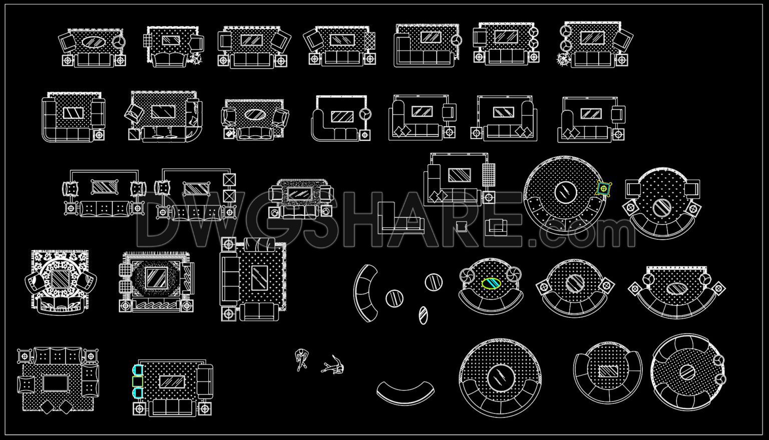 220.CAD Blocks Furniture for Living room
