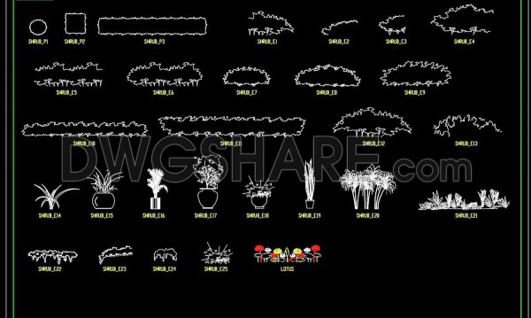 36.Trees AutoCAD blocks free download