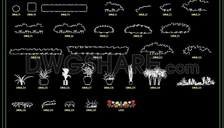 36.Trees AutoCAD blocks free download