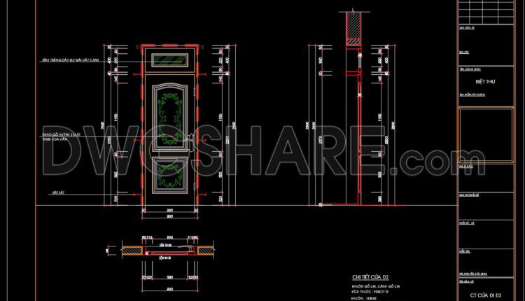 399.Detailed AutoCAD Drawings Of Door For Download (1)