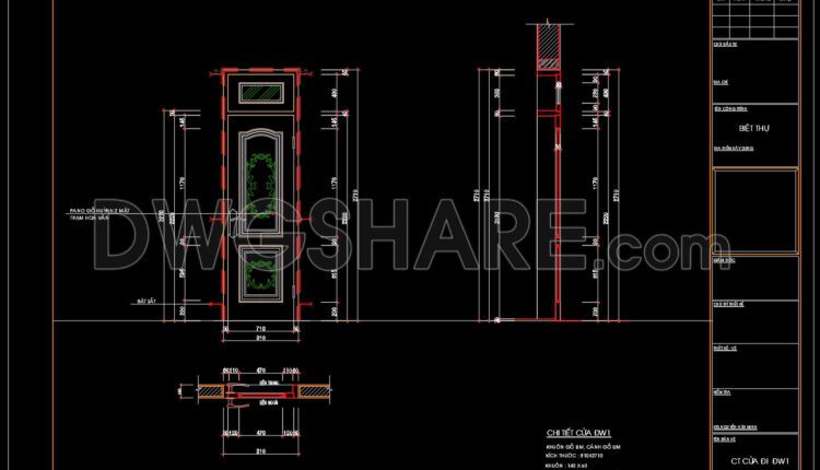 399.Detailed AutoCAD Drawings Of Door For Download (2)