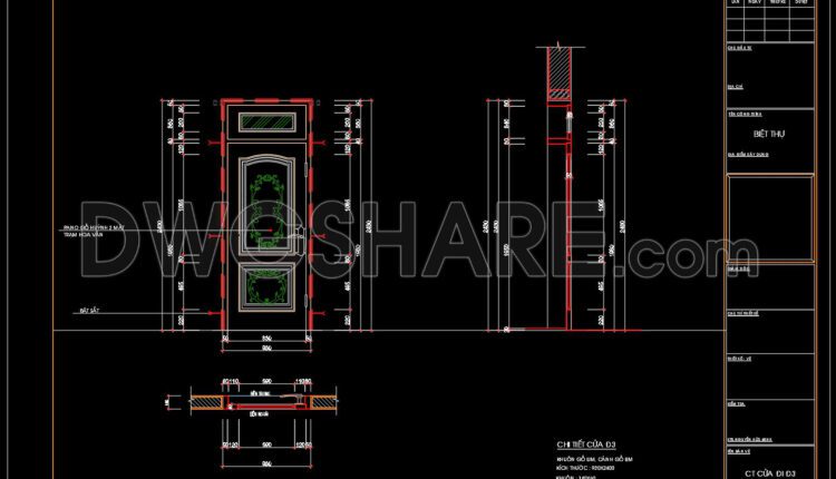 400.Detailed AutoCAD Drawings Of Door For Download (1)