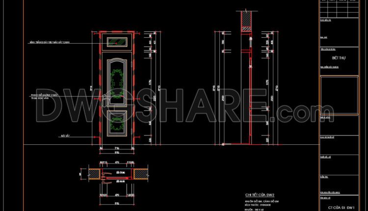 400.Detailed AutoCAD Drawings Of Door For Download (2)