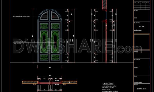 402.Detailed AutoCAD Drawings Of Doors For Download