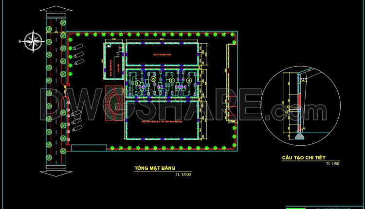 48.Autocad Drawings Of Steel Factory Plan, Sections and Elevation For Download