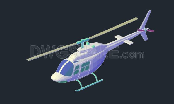 73.Autocad Drawings Of Helicopter 3D For Download