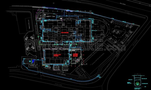 95.Autocad Drawing Of Overall External Water Line Layout For Download