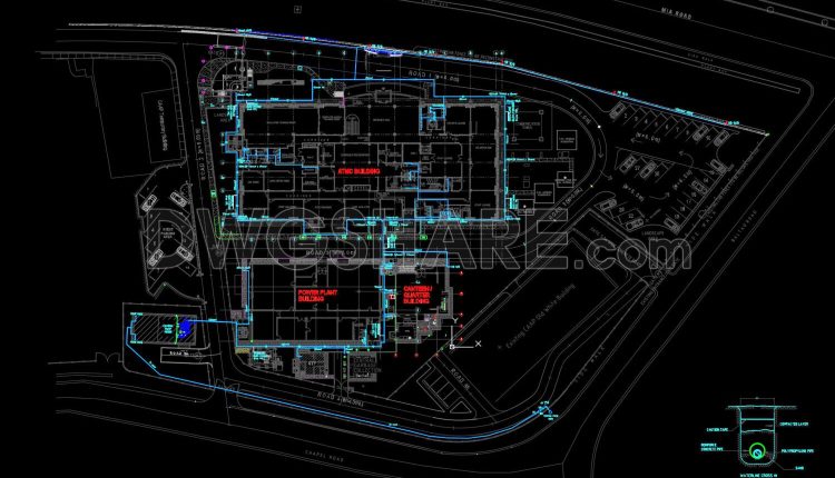 95.Autocad Drawing Of Overall External Water Line Layout For Download