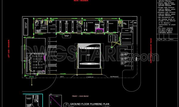 97.Autocad Drawing Of Gasoline Plumbing Layout Plan For Download