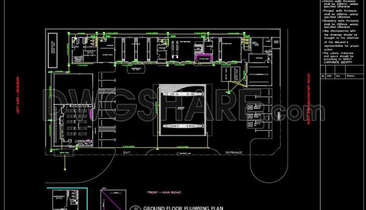 97.Autocad Drawing Of Gasoline Plumbing Layout Plan For Download