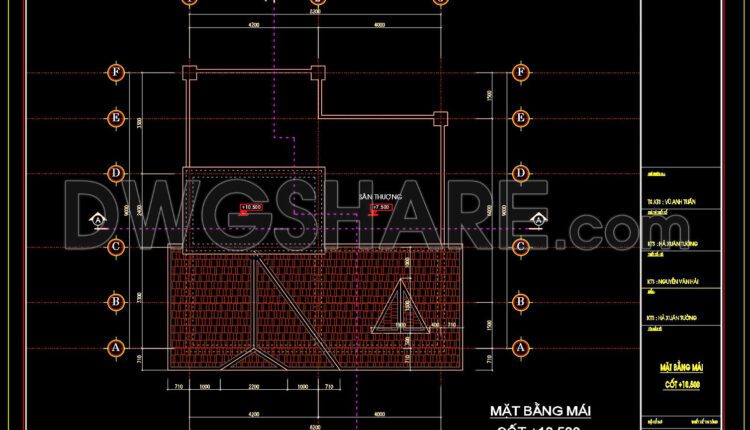 Autocad Drawing Of 3-Story House Plans, Elevations And Sections 8.2x9m For Download
