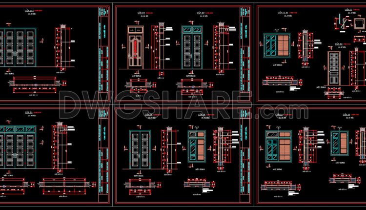 Autocad Drawing Of 4-Story House Plans, Elevations And Sections 10.5x14m For Download