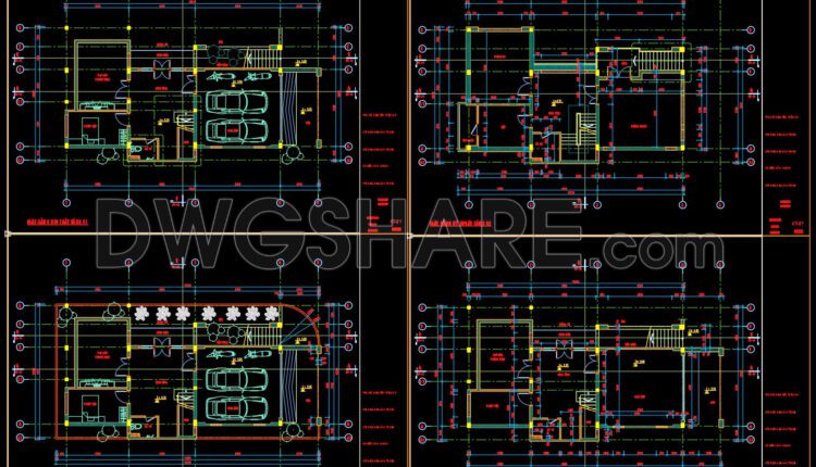 Autocad Drawings Of 4-Story Modern House 10m x17.5m For Download