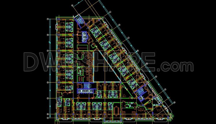 Autocad Drawings Of Hotel Typical Level Plan For Download