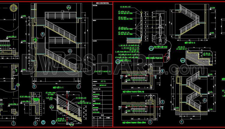 Autocad detailed design drawings of a 3-story shopping center with an area of 25m x 30m for download