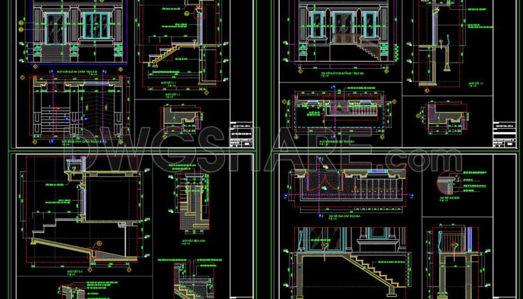 Drawings Of 4-Story House A Complete Project 7.5mx24.5m For Download