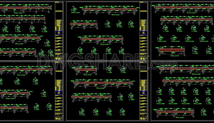 The Autocad drawings of a 5-story hotel design with an area of 15m x 28m