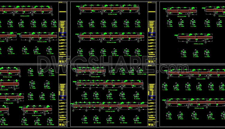 The Autocad drawings of a 5-story hotel design with an area of 15m x 28m
