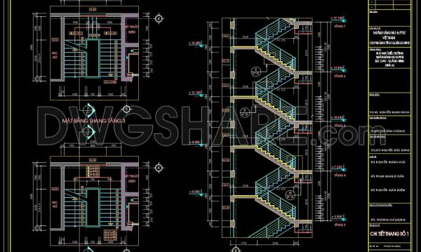 101.Detailed drawings of stairs in autocad file