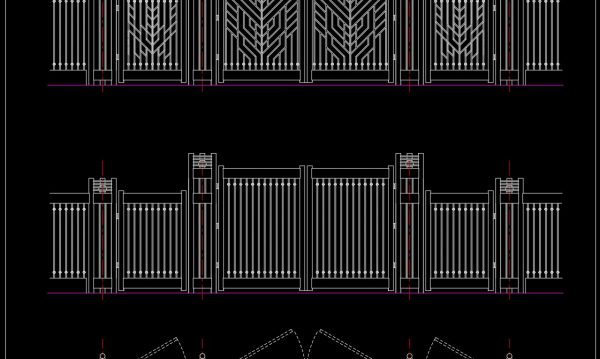 120.Gate and Fence DWG With Detailing For Free Download