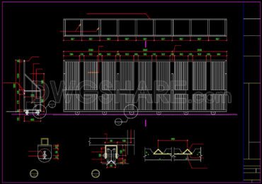 121.Gate and Fence DWG With Detailing For Free Download