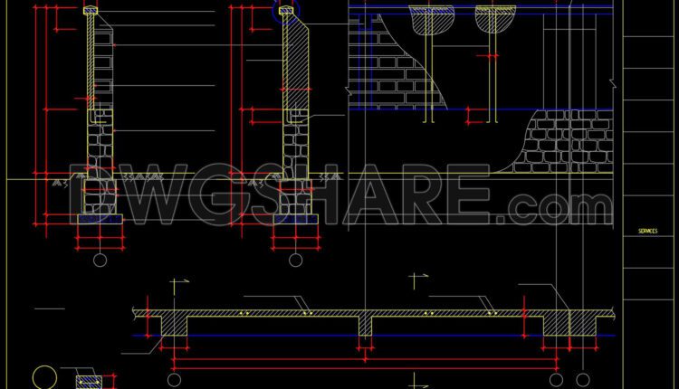 123.Gate and Fence DWG With Detailing For Free Download