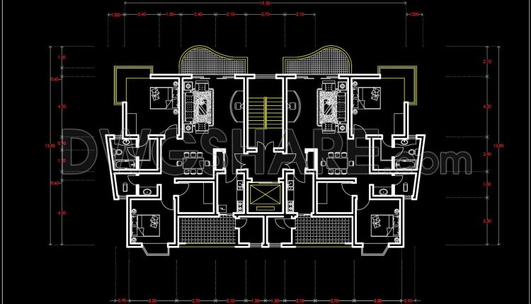 140.Apartment Plan AutoCAD File Free Download