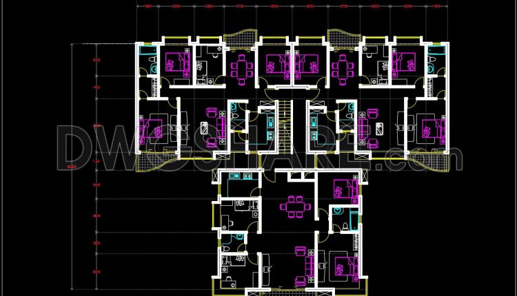 141Apartment Plan AutoCAD File Free Download