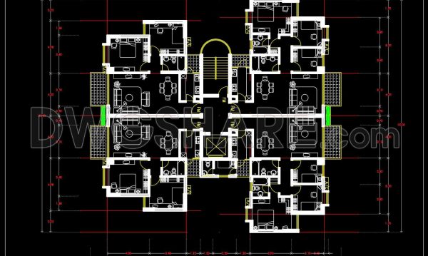 142.Apartment Plan AutoCAD File Free Download