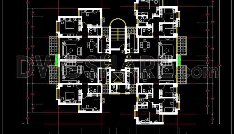 142.Apartment Plan AutoCAD File Free Download