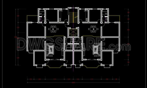 146.Apartment Plan AutoCAD File Free Download