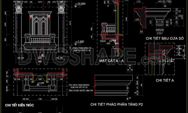 3 years ago
                

                
             1,349175.Detailed AutoCAD drawings of vertical elevations and classic balconies