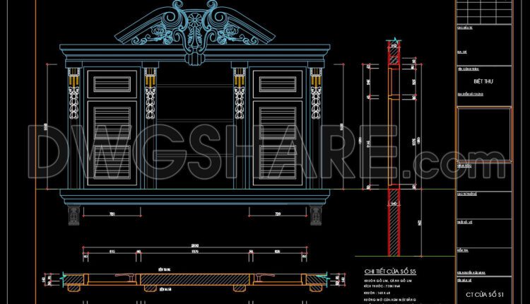 405.Detailed AutoCAD Drawings Of Doors, Windows For Download