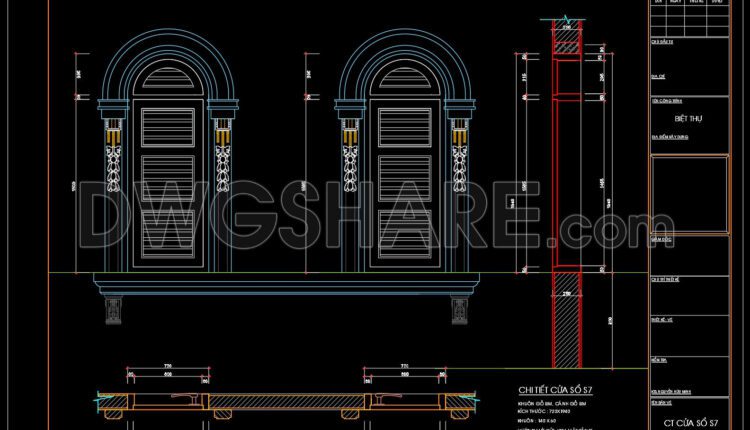 406.Detailed AutoCAD Drawings Of Doors, Windows For Download