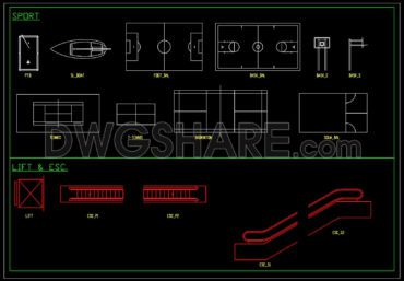 8.Autocad Drawing Of Football field, basketball court, tennis court ...