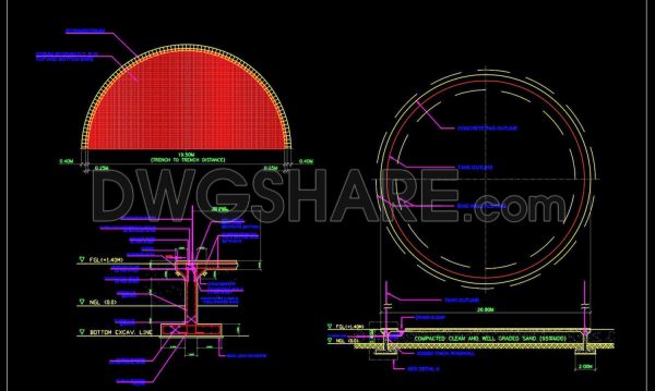 85.Autocad Drawings Of Tank Foundation Reinforcement Details For Download