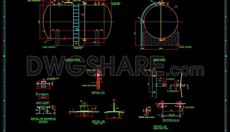 88.Autocad Drawing Of Acid Storage Tank Drawing Details For Download