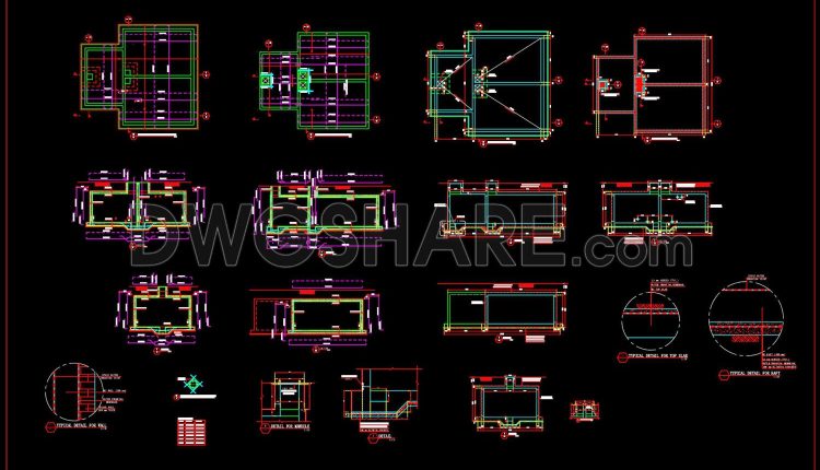 89.Autocad Drawing Of Firefighting Tank Reinforcement Details For Download