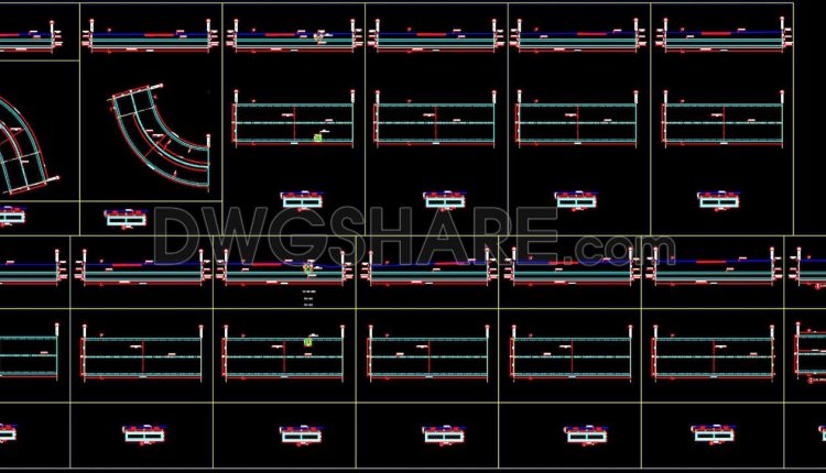 91.Autocad Drawing Of Box Culvert Curved Concrete Layout For Download