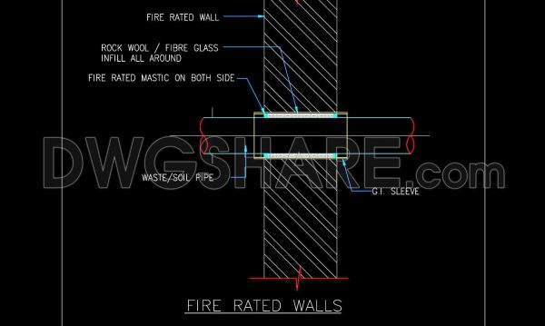98.Autocad Drawing Of Fire Rated Walls Detail For Download