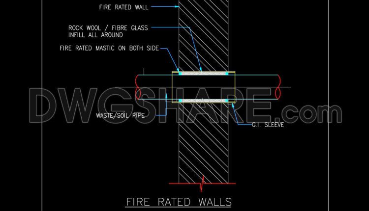 98.Autocad Drawing Of Fire Rated Walls Detail For Download