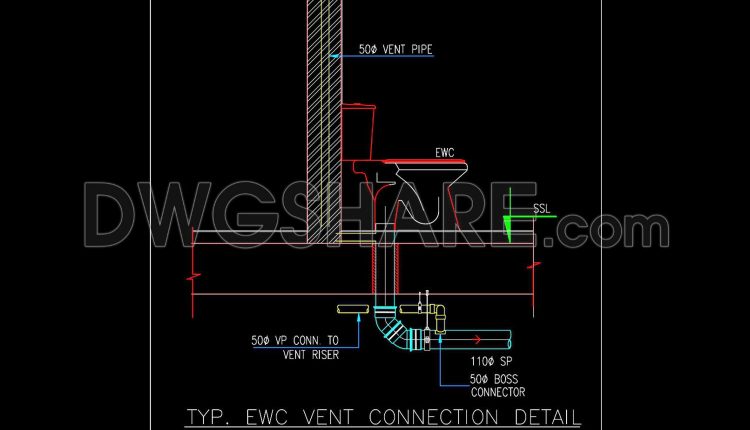 99.Autocad Drawing Of EWC Vent Connection Detail For Download